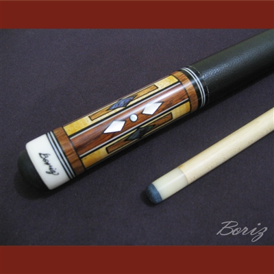 Boriz Billiards Black Leather Grip Pool Cue Stick Original Inlay Artwork