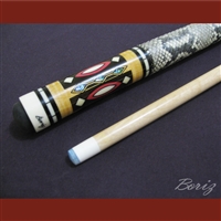 Boriz Billiards Snake Skin Grip Pool Cue Stick Original Inlay Artwork