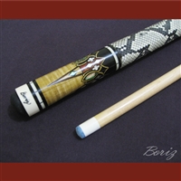 Boriz Billiards Snake Skin Grip Pool Cue Stick Original Inlay Artwork