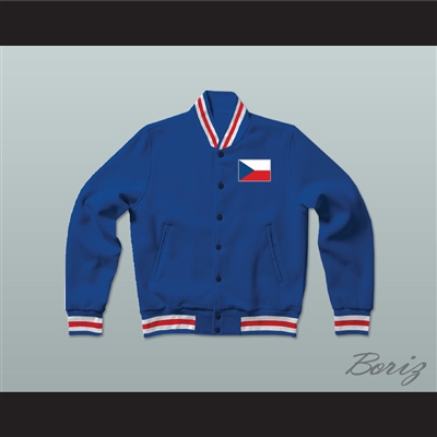 Czech Republic Varsity Letterman Jacket-Style Sweatshirt