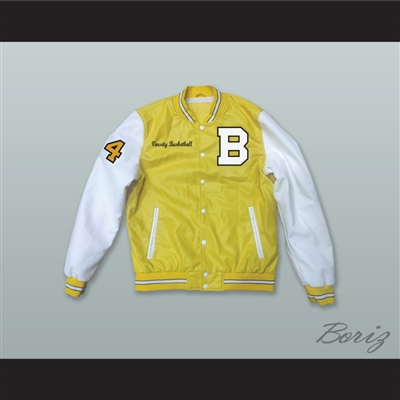 Deaundre Davis 14 Bannon High School Yellow and White Lab Leather Varsity Letterman Jacket