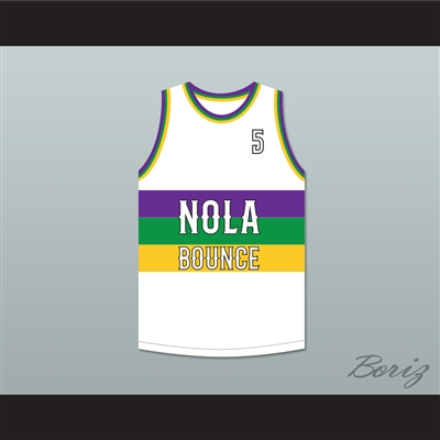 DJ Jimi 5 NOLA Bounce White Basketball Jersey