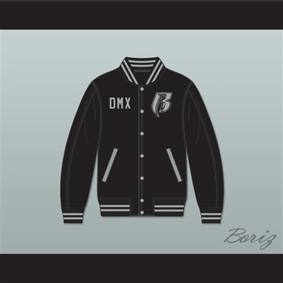 DMX Ruff Ryders Black Varsity Letterman Jacket-Style Sweatshirt