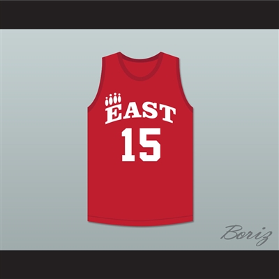Chad Danforth 15 East High School Wildcats Red Practice Basketball Jersey