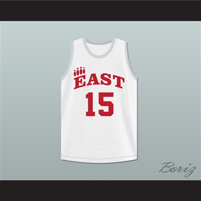 Chad Danforth 15 East High School Wildcats White Practice Basketball Jersey