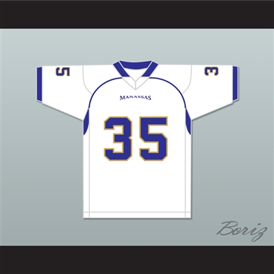 Chavis Daniels 35 Manassas Tigers High School White Football Jersey Undefeated