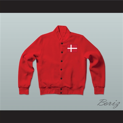 Danmark/Denmark Varsity Letterman Jacket-Style Sweatshirt