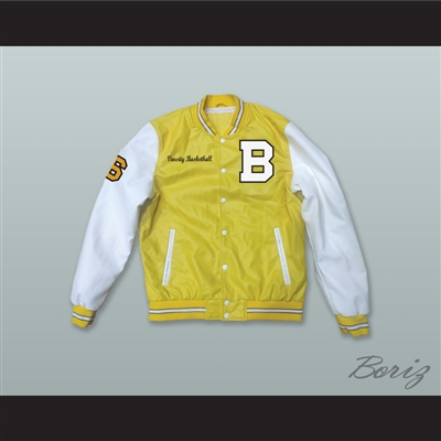 Dante Belasco 6 Bannon High School Yellow and White Lab Leather Varsity Letterman Jacket