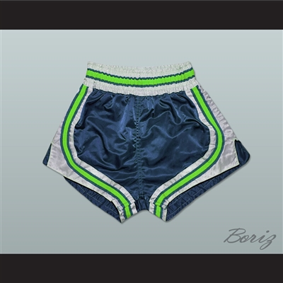 Dark Blue-Light Green-White Retro Style Basketball Shorts