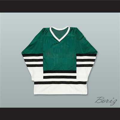 Dark Green White and Black Hockey Jersey