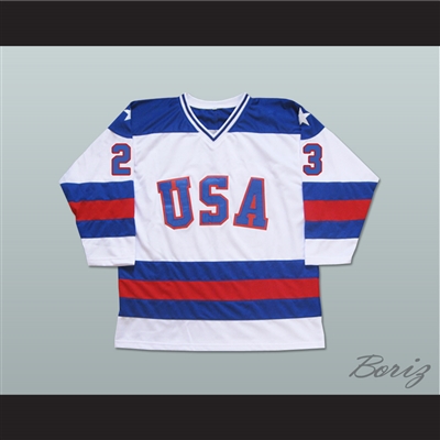 1980 Miracle On Ice Team USA Dave Christian 23 Hockey Jersey