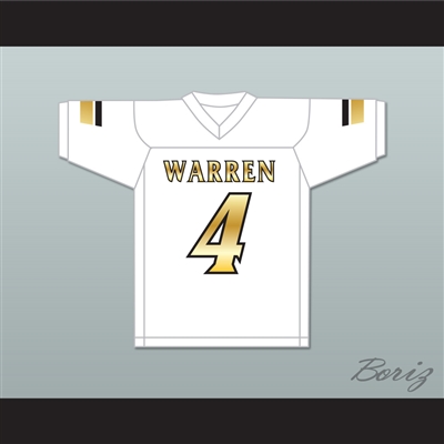 David Bell 4 Warren Central High School Warriors White Football Jersey 2