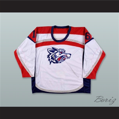 David Hymovitz 16 Elmira Jackals White Hockey Jersey