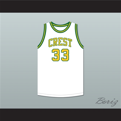David Thompson 33 Crest High School Chargers White Basketball Jersey 1