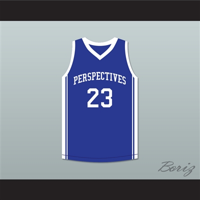 Anthony Davis 23 Perspectives Charter School Blue Basketball Jersey