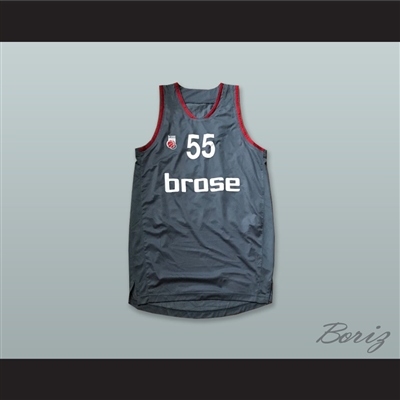 Dawan Robinson 55 Brose Bamberg Germany Dark Gray Basketball Jersey