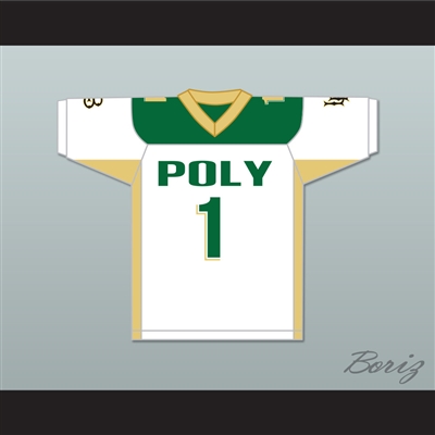 DeSean Jackson 1 Long Beach Polytechnic High School Jackrabbits White Football Jersey 2