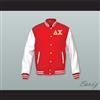 Delta Chi Fraternity Red Wool and White Lab Leather Varsity Letterman Jacket