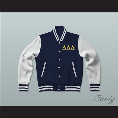 Delta Delta Delta Sorority Varsity Letterman Jacket-Style Sweatshirt