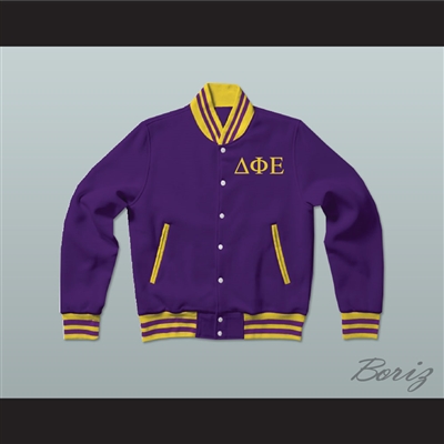 Delta Phi Epsilon Sorority Varsity Letterman Jacket-Style Sweatshirt