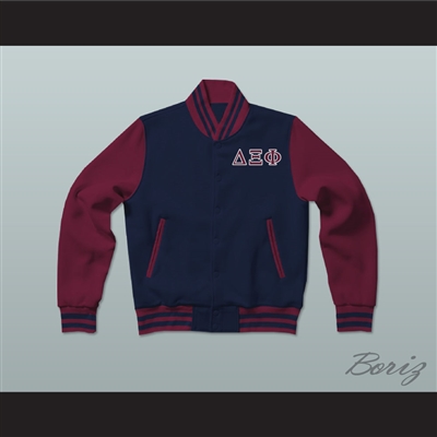Delta Xi Phi Sorority Varsity Letterman Jacket-Style Sweatshirt