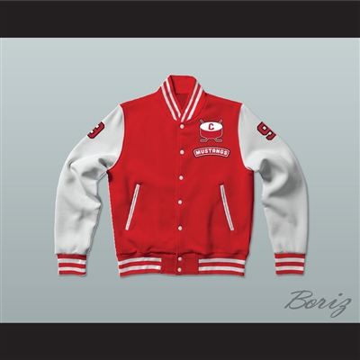 Derek Sutton 9 Hamilton Mustangs Varsity Letterman Jacket-Style Sweatshirt