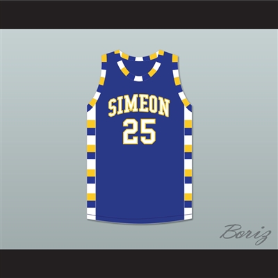 Derrick Rose 25 Simeon Career Academy Wolverines Royal Blue Basketball Jersey