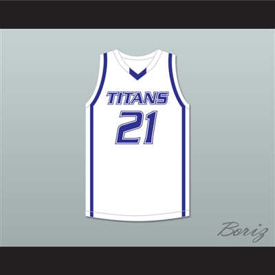 Derrick White 21 Legend High School Titans White Basketball Jersey 2