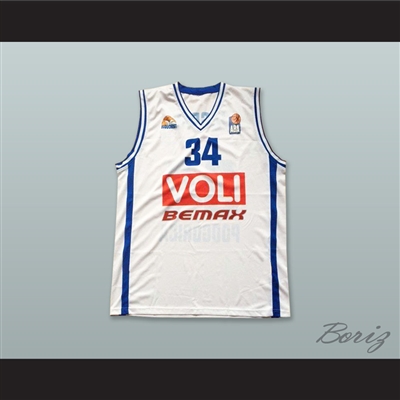 Devoe Joseph 34 KK Buducnost Podgorica Montenegro White Basketball Jersey