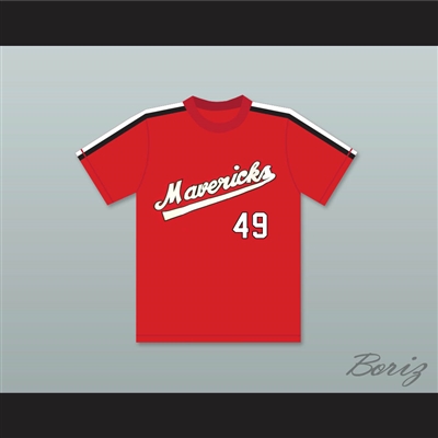 Dick Rusteck 49 Portland Mavericks Red Baseball Jersey The Battered Bastards of Baseball