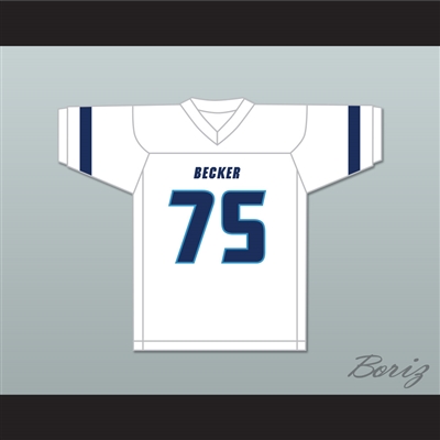 Dillon Radunz 75 Becker High School Bulldogs White Football Jersey 2