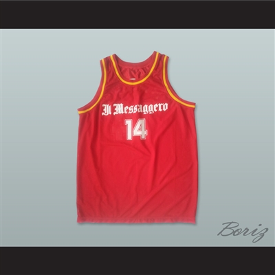 Dino Radja 14 Messaggero Roma Red Basketball Jersey