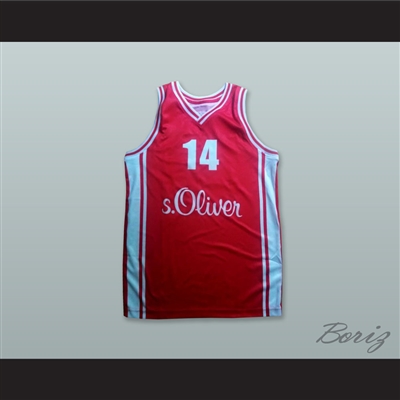 Dirk Nowitzki 14 s.Oliver Wurzburg Red Basketball Jersey