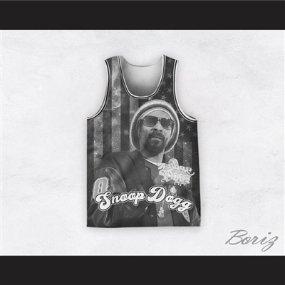 Snoop Dogg 12 Rasta Style Black & White American Flag Basketball Jersey