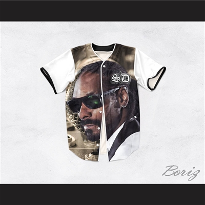 Snoop Dogg 15 Tuxedo Microphone Close Up Baseball Jersey