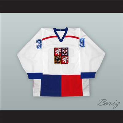 Dominik Hasek 39 Czech Republic White Hockey Jersey