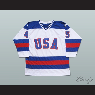 Donald Trump 45 USA 1980 Style White Hockey Jersey