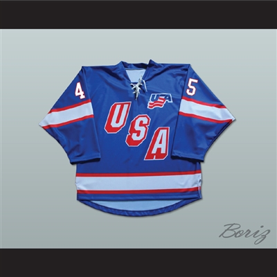 Donald Trump 45 USA Blue Hockey Jersey