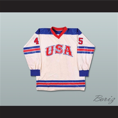 Donald Trump 45 USA Retro Style White Hockey Jersey