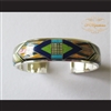 P Middleton Double Arrow Micro Inlay Cuff Bracelet Sterling Silver .925