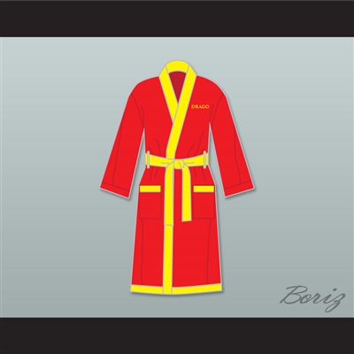 Ivan Drago Russian Red Satin Full Boxing Robe