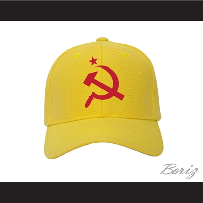 Drago Hammer and Sickle USSR CCCP Russia Yellow Baseball Hat