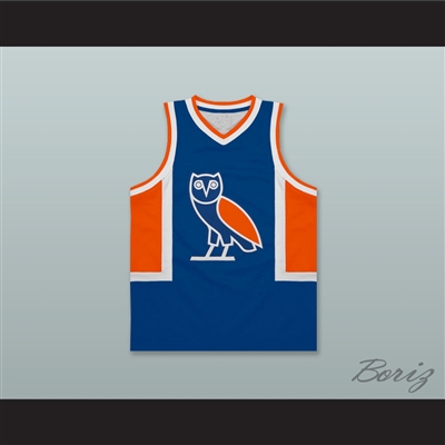 Drake OVO Blue Orange and White Basketball Jersey