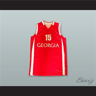 Dvalishvili 15 Georgia Red Basketball Jersey