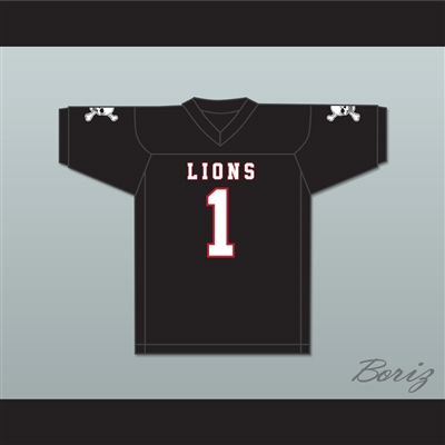 DJ Law 1 EMCC Lions Black Football Jersey Includes Patches