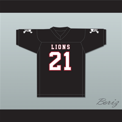 Ryan Lee 21 EMCC Lions Black Football Jersey Includes Patches