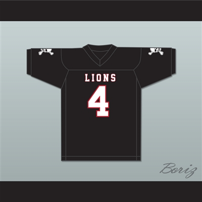 Wyatt Roberts 4 EMCC Lions Black Football Jersey Includes Patches