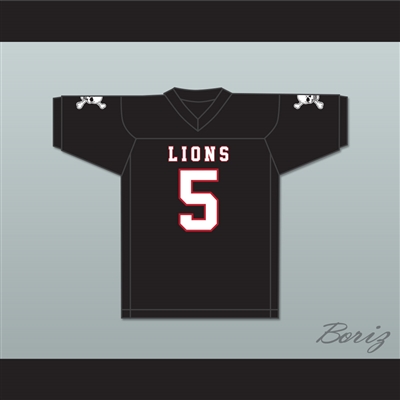 John Franklin 5 EMCC Lions Black Football Jersey Includes Patches