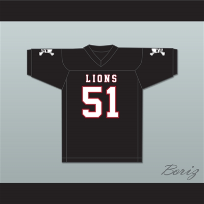 James Davis 51 EMCC Lions Black Football Jersey Includes Patches