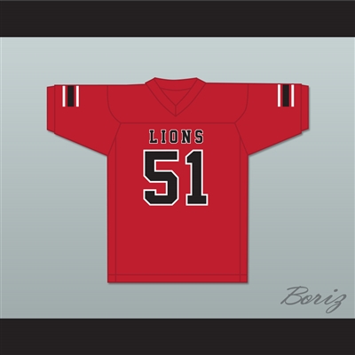 James Davis 51 EMCC Lions Red Football Jersey